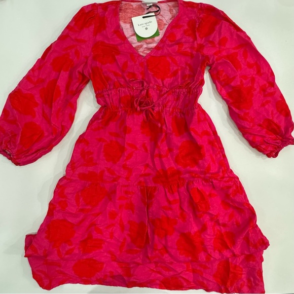 SALE! NWT Classic Rose Linen Long Sleeve Maxi Dress-kate spade new york x Target - Picture 4 of 10